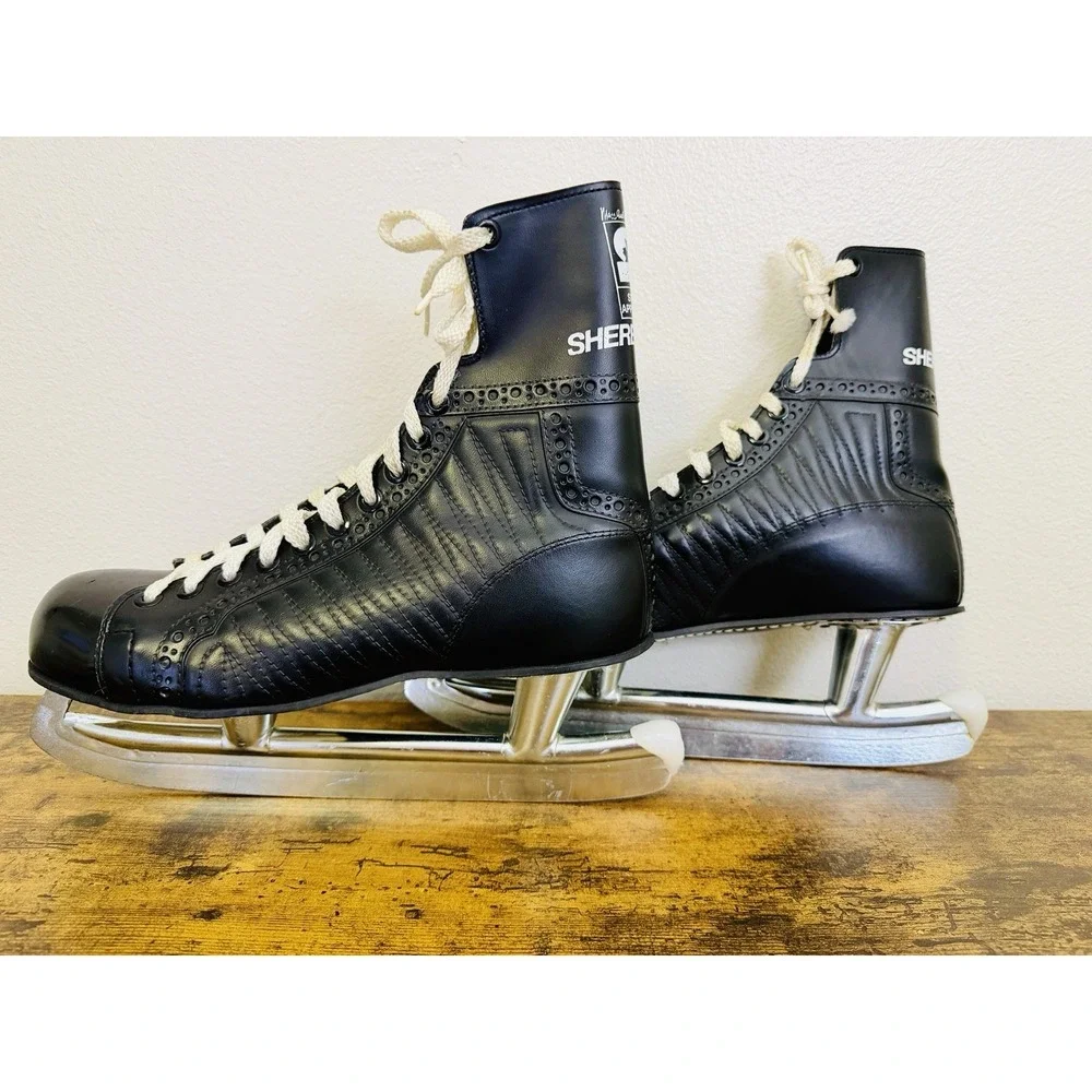 Sherbrooke Ice Hockey‎ Skates Size 10 Black Vintage Lightly Used